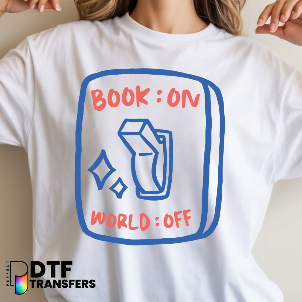 BOOK ON WORLD OFF - READING – Teacher DTF Transfer