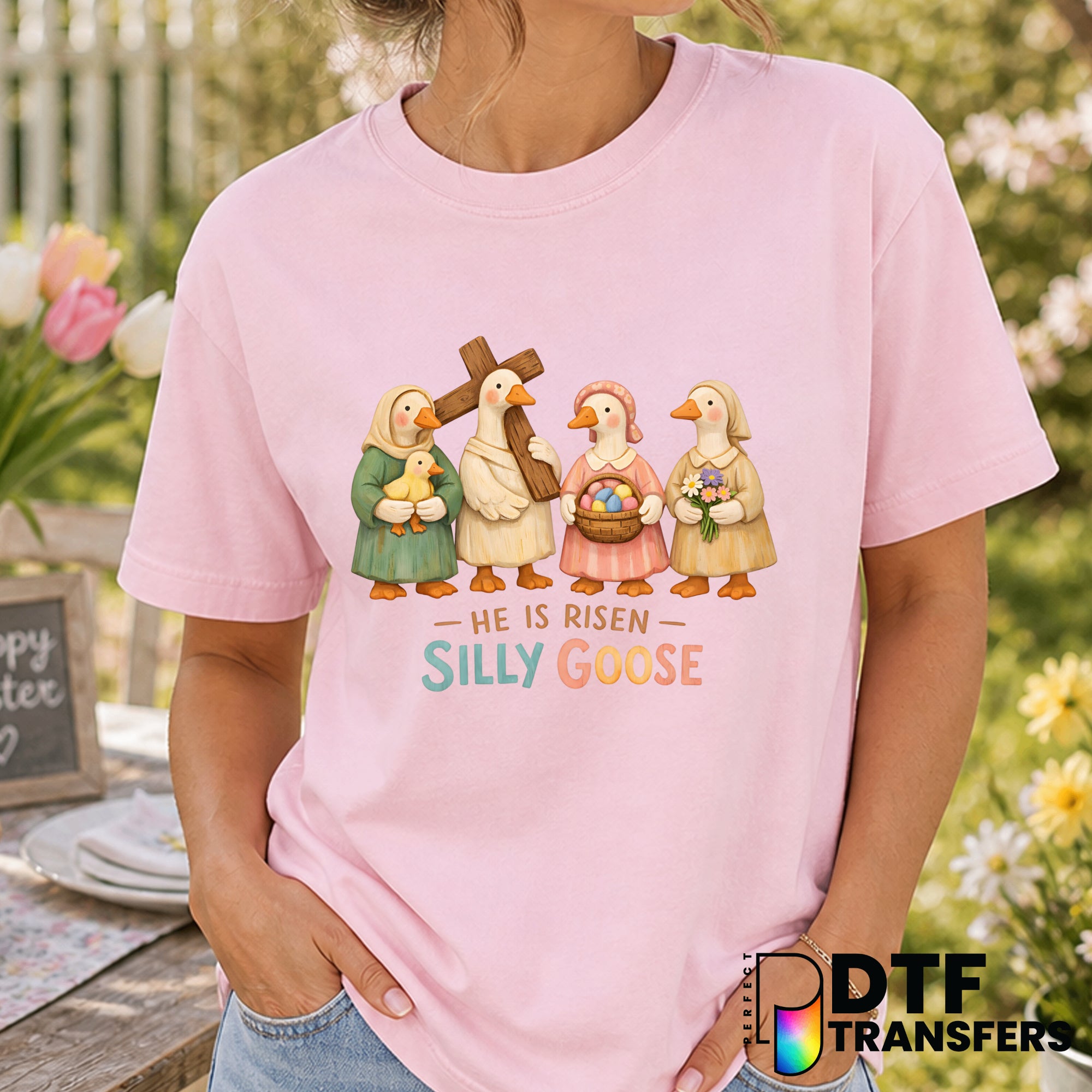 He Is Risen Silly Goose – Easter DTF Transfer