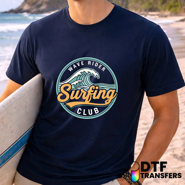 Wave Rider Surfing Club – Surfing DTF Transfer