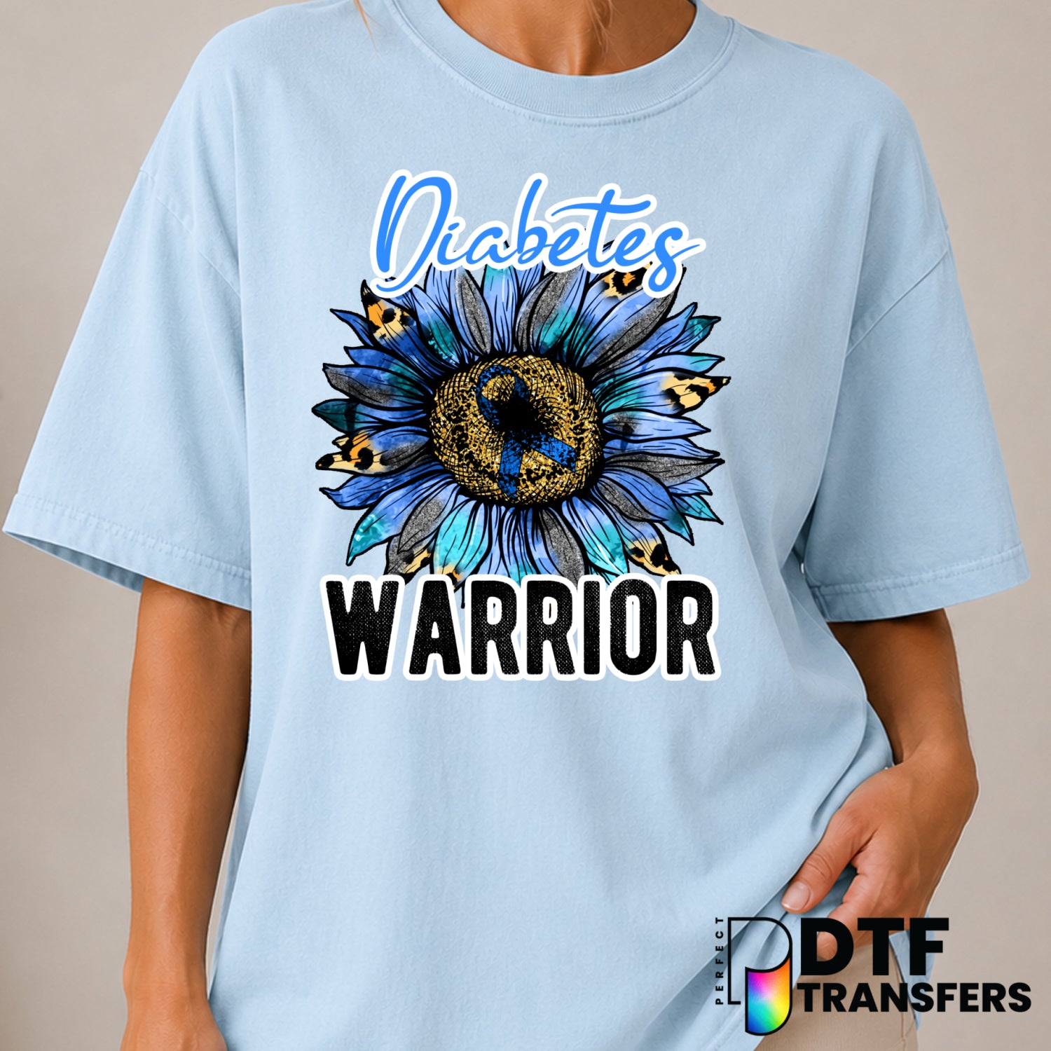 Diabetes Warrior – Diabetes Awareness DTF Transfer (view 1 of 2) – by Perfect DTF Transfers – Premade DTF Transfers – Diab...