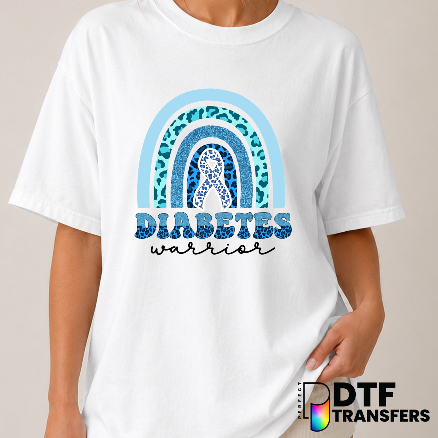 Diabetes Warrior – Diabetes Awareness DTF Transfer (view 2 of 2) – by Perfect DTF Transfers – Premade DTF Transfers – Diab...