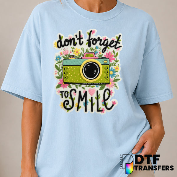 Don't Forget To Smile – Mental Health Awareness DTF Transfer (view 1 of 2) – by Perfect DTF Transfers – Premade DTF Transf...