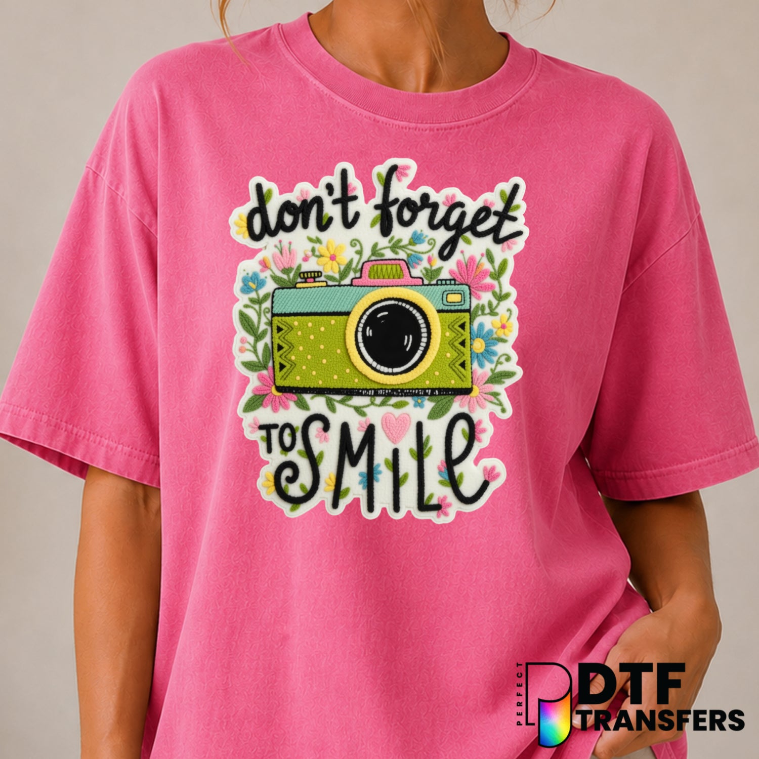 Don't Forget To Smile – Mental Health Awareness DTF Transfer (view 2 of 2) – by Perfect DTF Transfers – Premade DTF Transf...