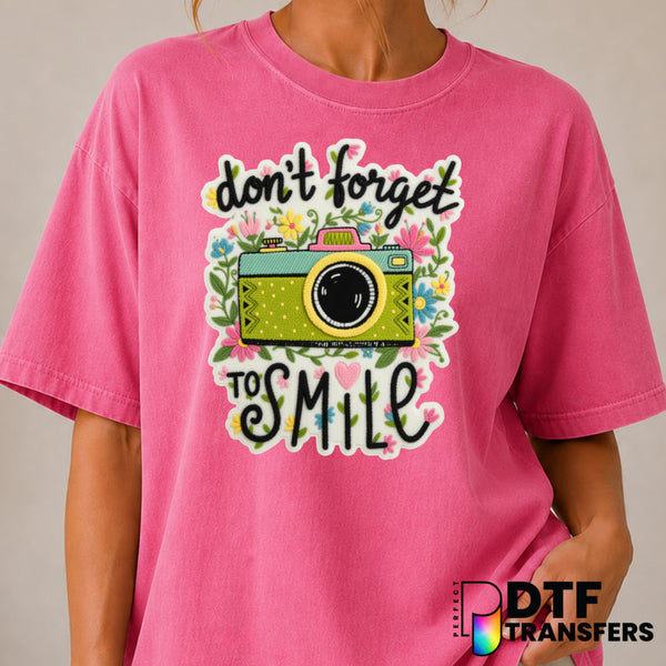 Don't Forget To Smile – Mental Health Awareness DTF Transfer (view 2 of 2) – by Perfect DTF Transfers – Premade DTF Transf...
