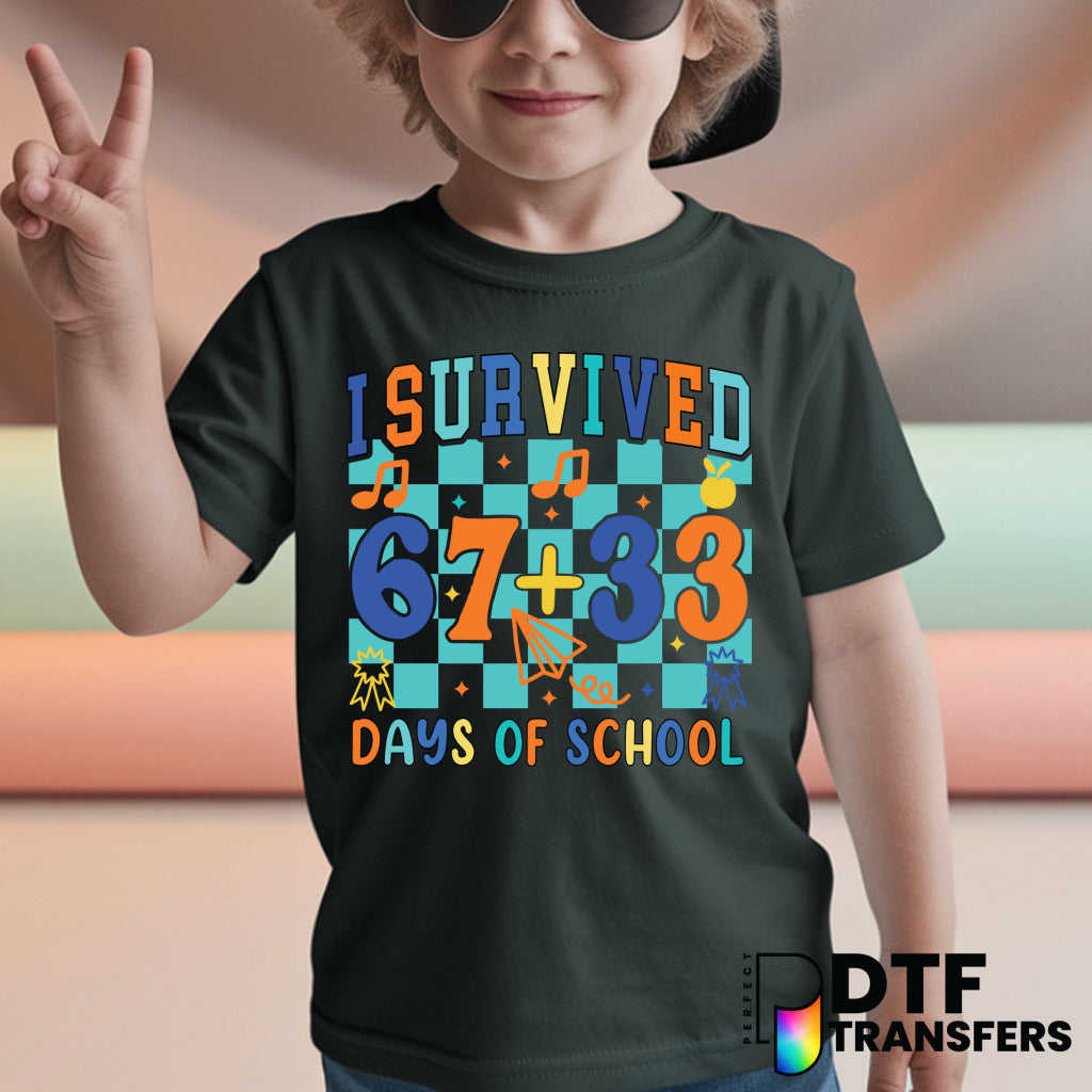 I SURVIVED 100 DAYS OF SCHOOL – Teacher DTF Transfer
