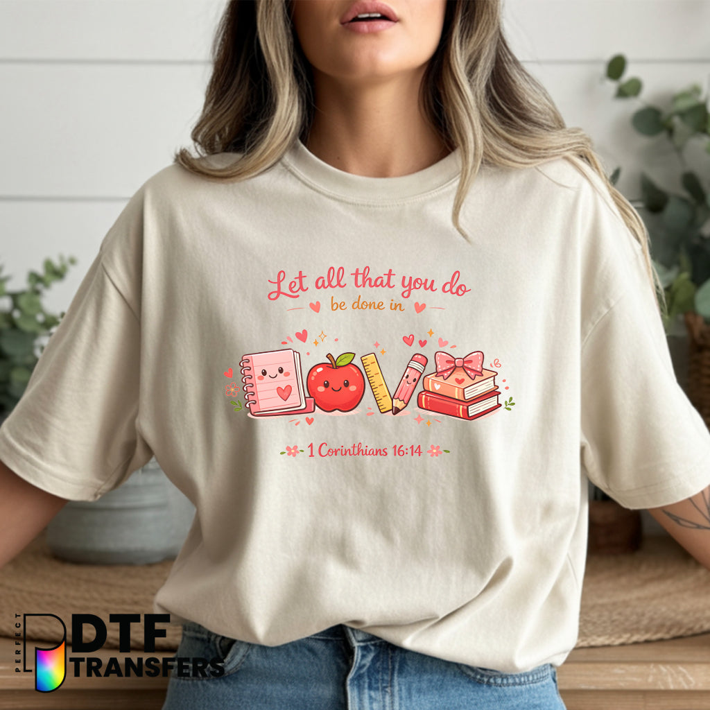 Let All That You Do Be Done In Love Corinthians – Religious Teacher DTF Transfer