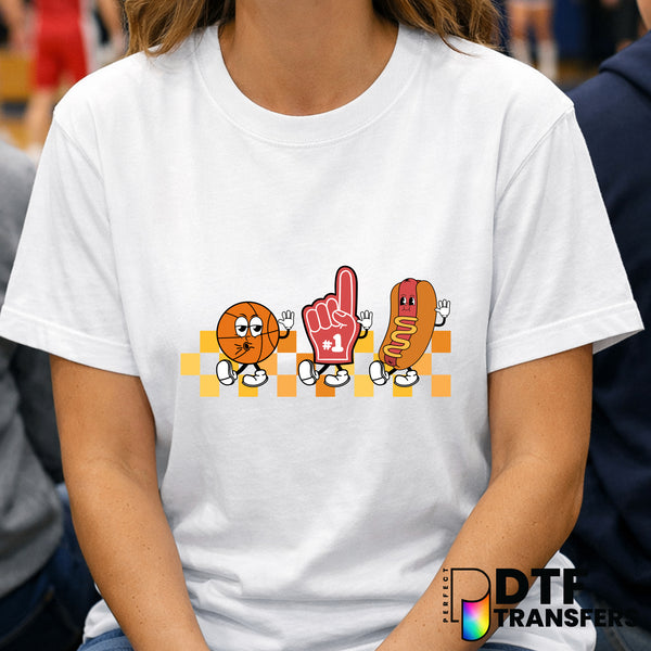 Checkered Fish Mascot Basketball – DTF Transfer