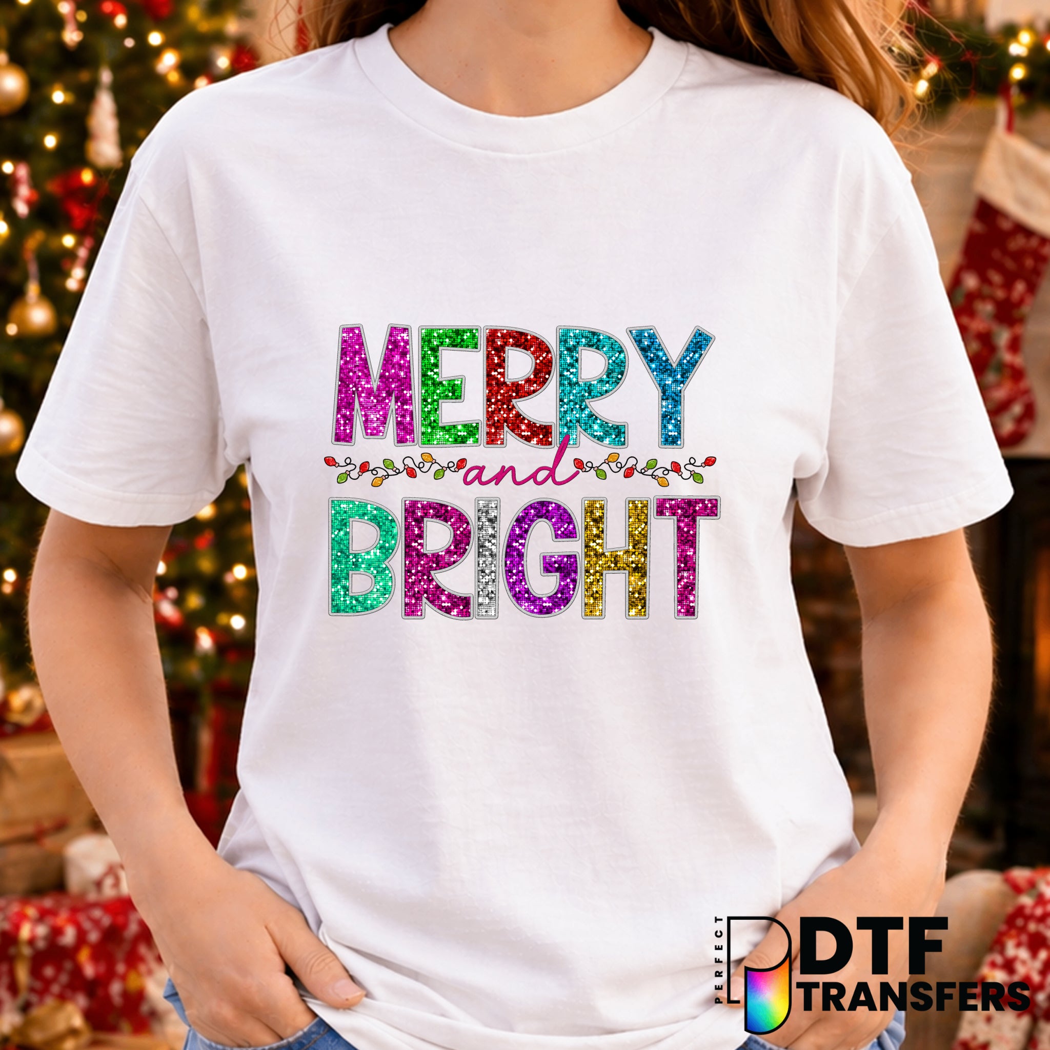 Merry and Bright – Christmas DTF Transfer