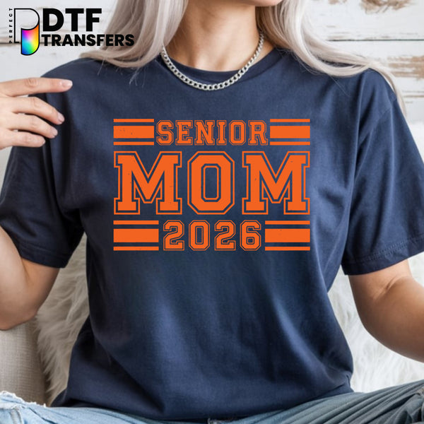 Vintage Varsity SENIOR MOM 2026 – Teacher DTF Transfer