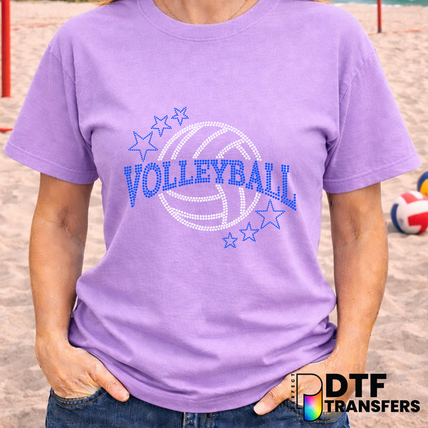 VOLLEYBALL Faux Rhinestone Stars – Volleyball DTF Transfer
