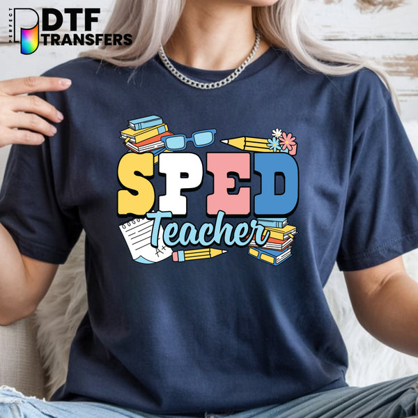 SPED Teacher Distressed Text – Special Education DTF Transfer