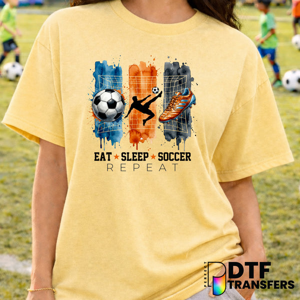 Eat Sleep Soccer Repeat – Soccer DTF Transfer