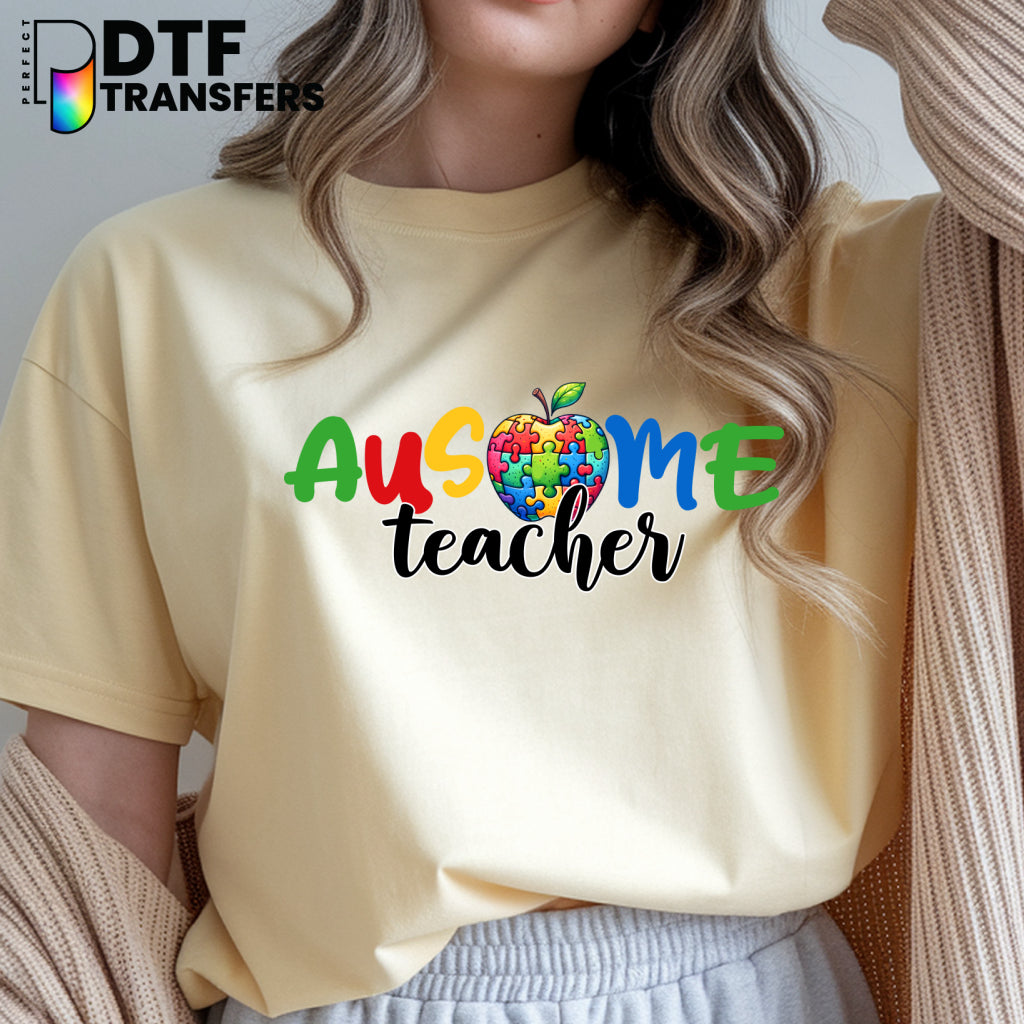 Awesome Teacher Autism – Special Education DTF Transfer