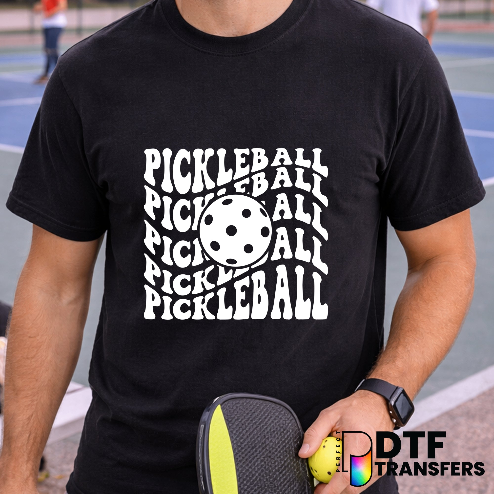PICKLEBALL Wavy Stacked – Pickleball DTF Transfer