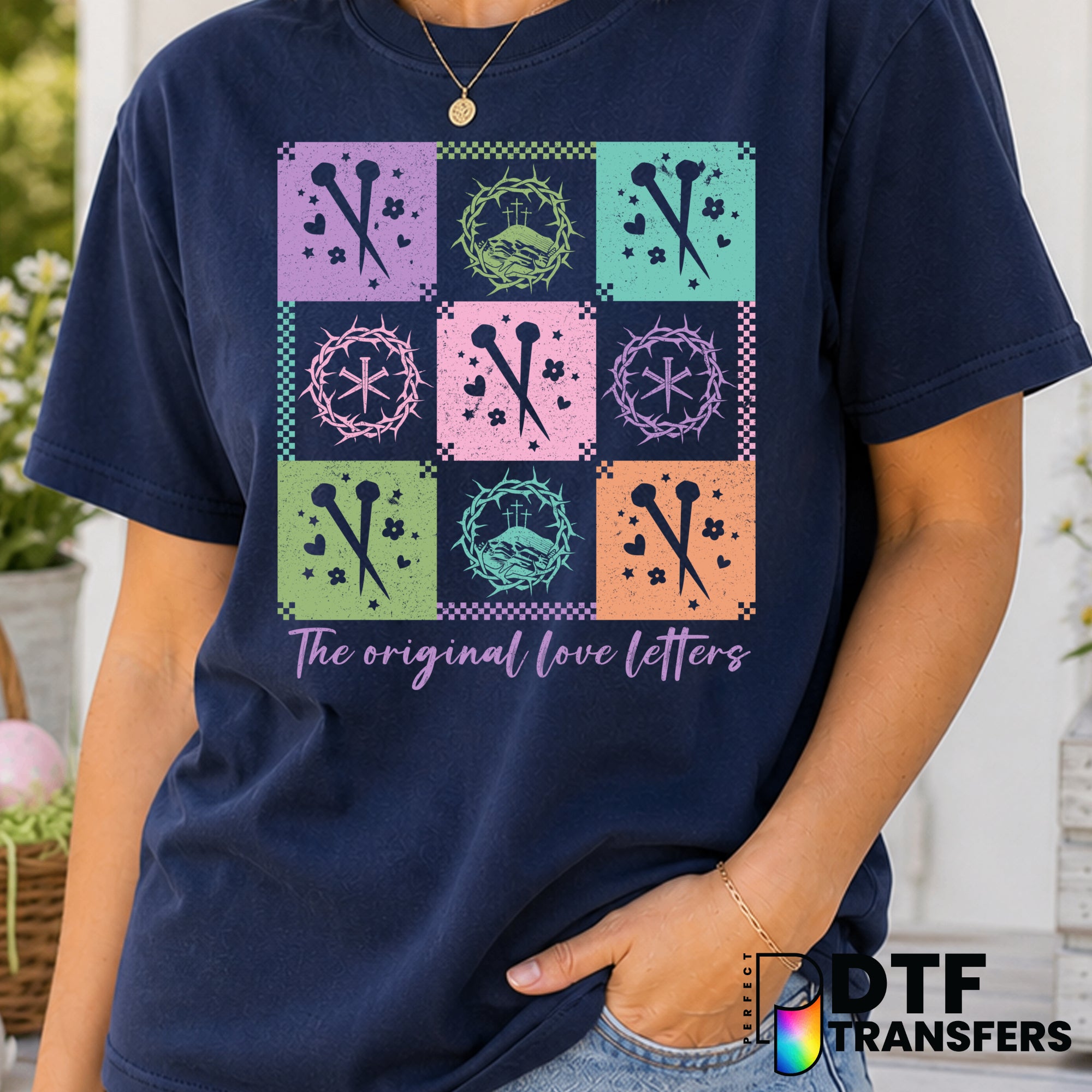 Checkered Christian Easter – Easter DTF Transfer