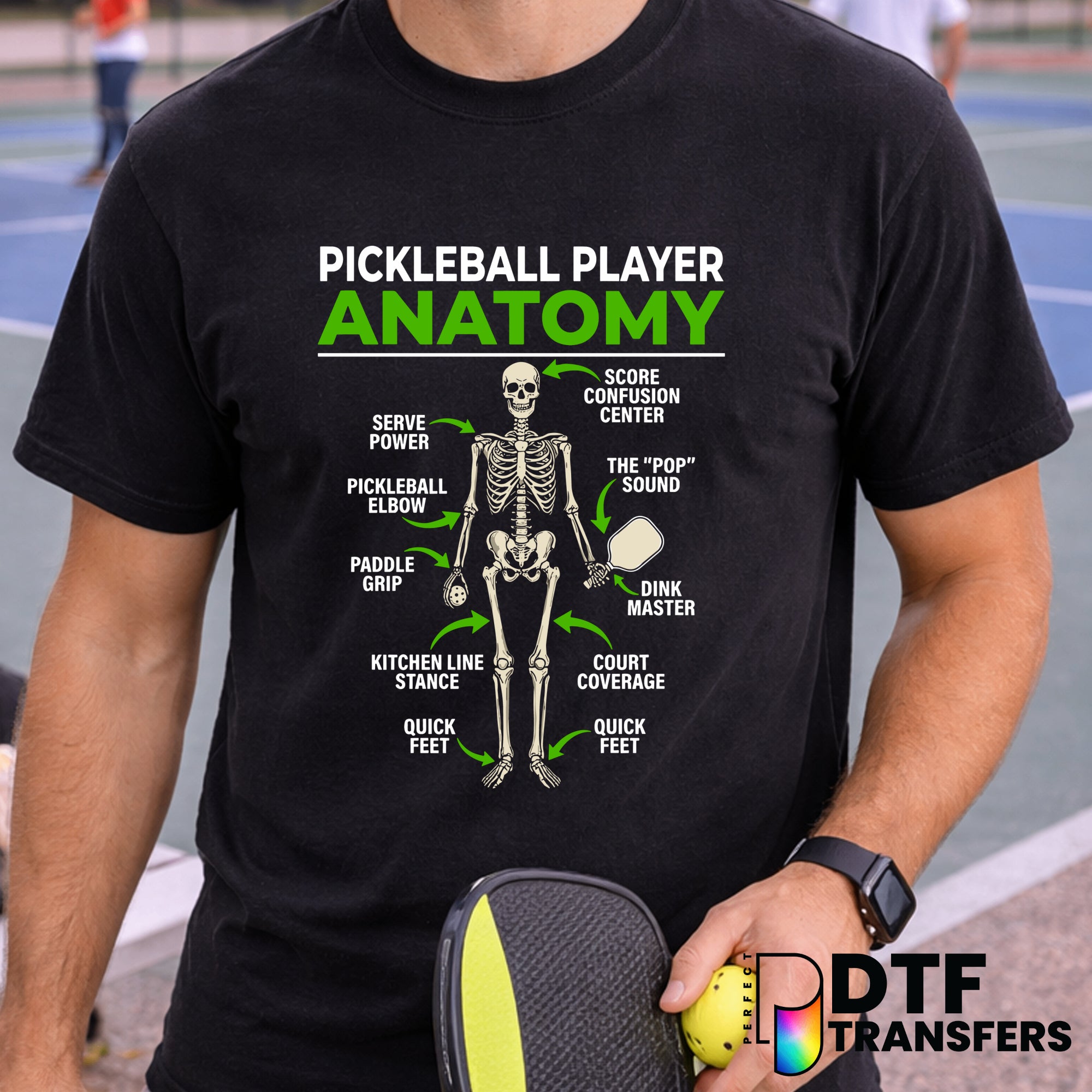 PICKLEBALL PLAYER ANATOMY – Pickleball DTF Transfer