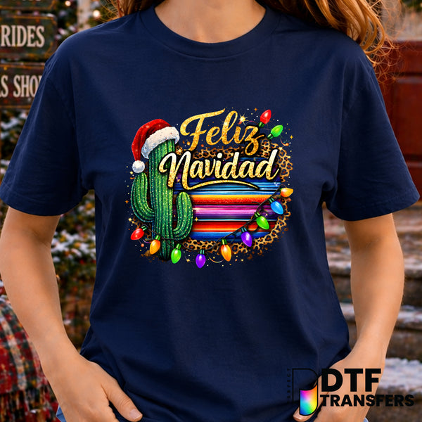Feliz Navidad Cactus Christmas – DTF Transfer