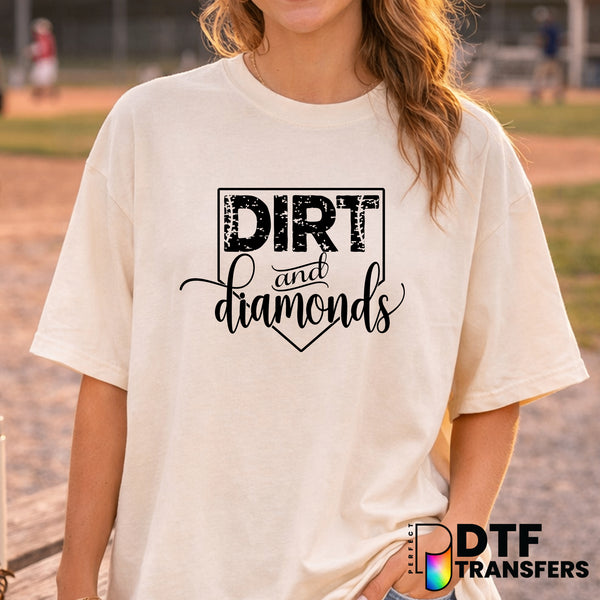 Dirt and Diamonds Baseball Mom – Baseball DTF Transfer