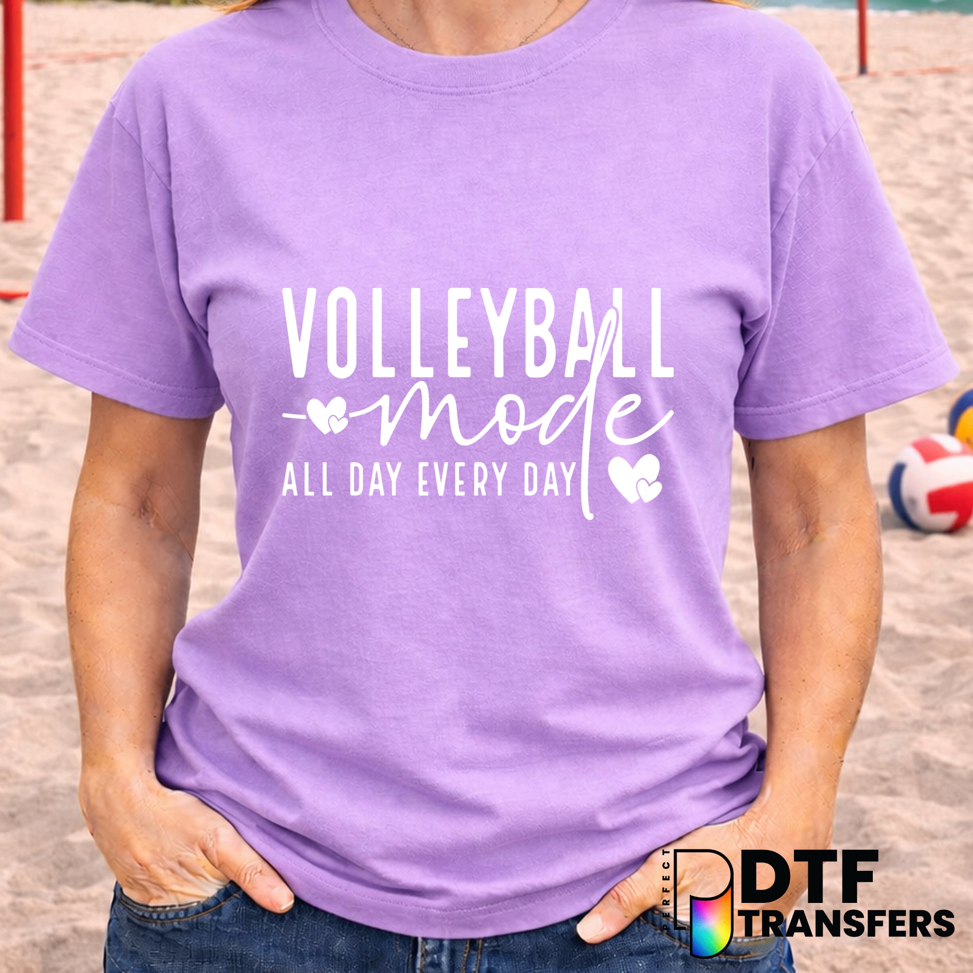 Volleyball Mode All Day Every Day – Volleyball DTF Transfer