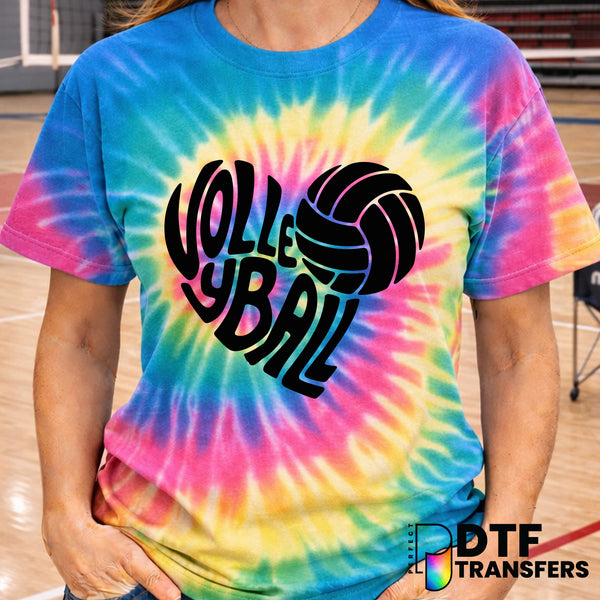 Volleyball Heart Lettering – Volleyball DTF Transfer