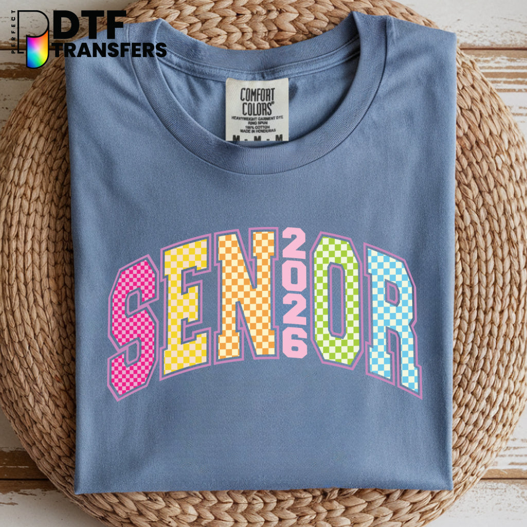 SENIOR 2026 CHECKERED – Graduation Teacher DTF Transfer
