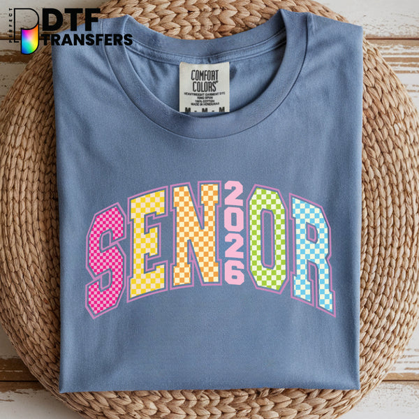 SENIOR 2026 CHECKERED – Graduation Teacher DTF Transfer
