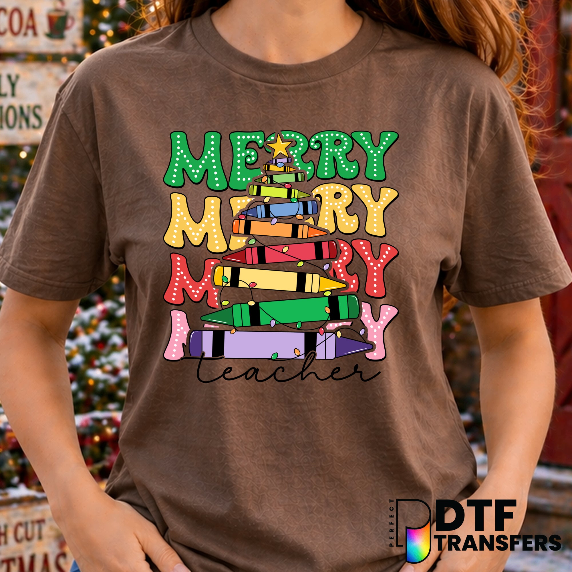 MERRY & BRIGHT – Christmas DTF Transfer