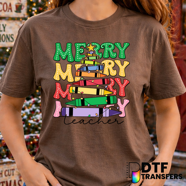 MERRY & BRIGHT – Christmas DTF Transfer