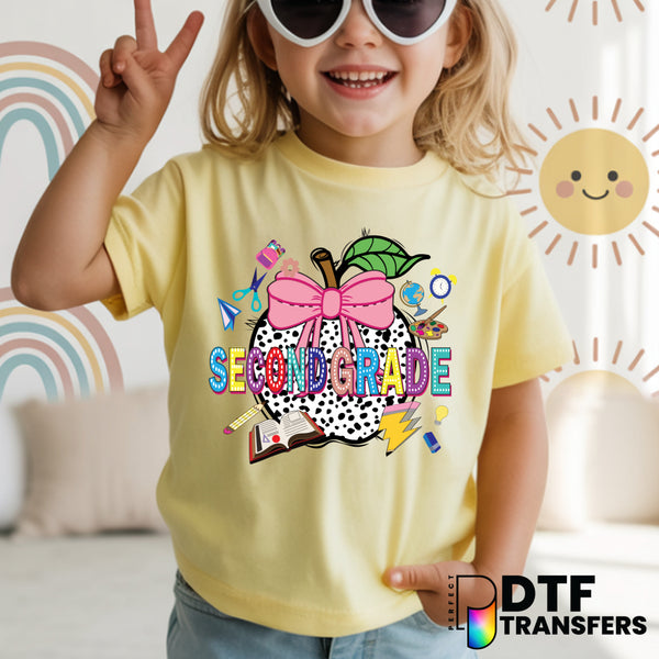 Apple Dalmatian Second Grade - Welcome Back to School – Teacher DTF Transfer
