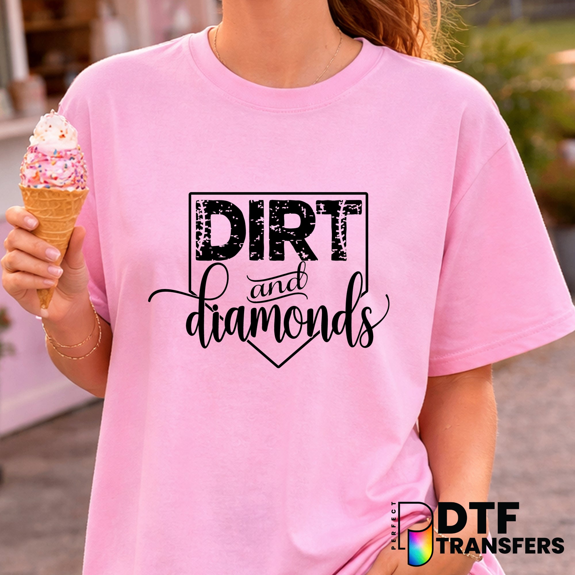 Dirt and Diamonds Baseball Mom – Baseball DTF Transfer