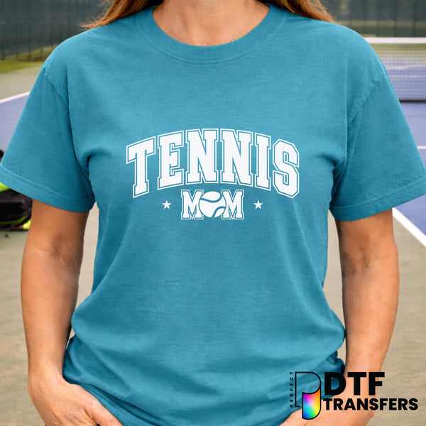 TENNIS MOM Varsity Arch with Stars – Tennis DTF Transfer
