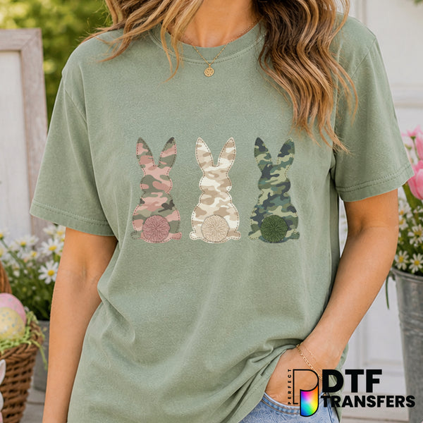 Camouflage Easter Bunny – Easter DTF Transfer