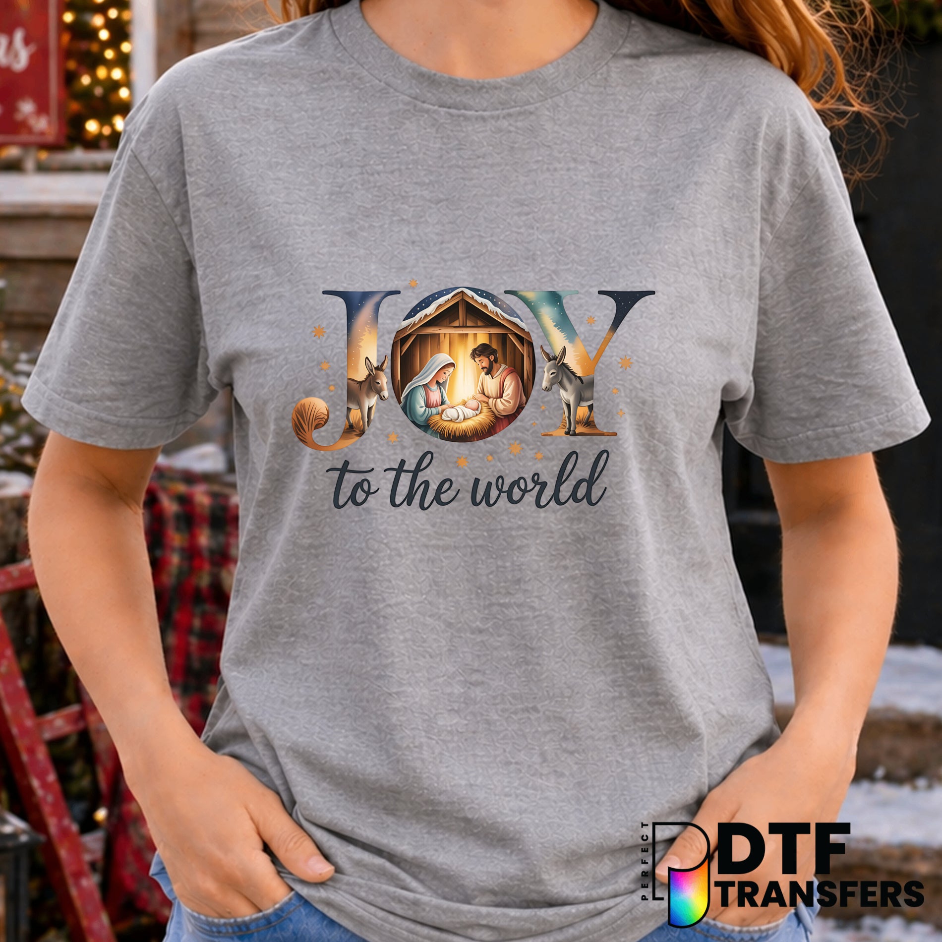 Joy To The World Nativity – Christmas DTF Transfer