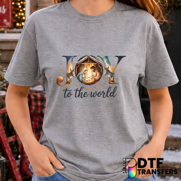 Joy To The World Nativity – Christmas DTF Transfer