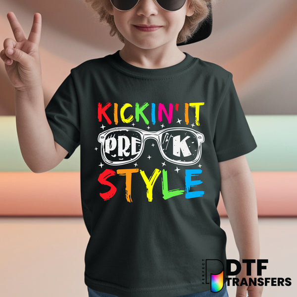 Kickin It Pre-K Style Pre-K – Teacher DTF Transfer