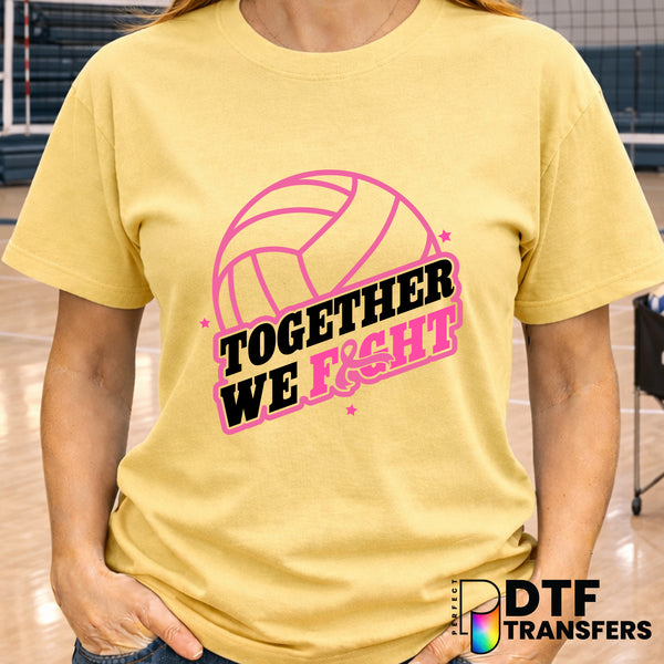 Together We Fight Breast Cancer Awareness – Volleyball DTF Transfer