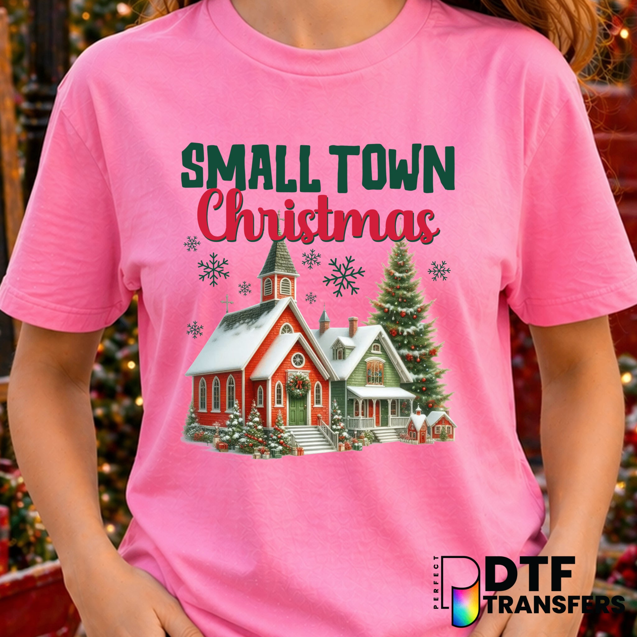 Small Town Christmas Scene – DTF Transfer