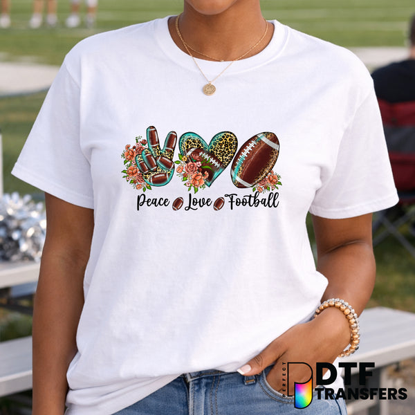 Peace Love and Football – Football DTF Transfer
