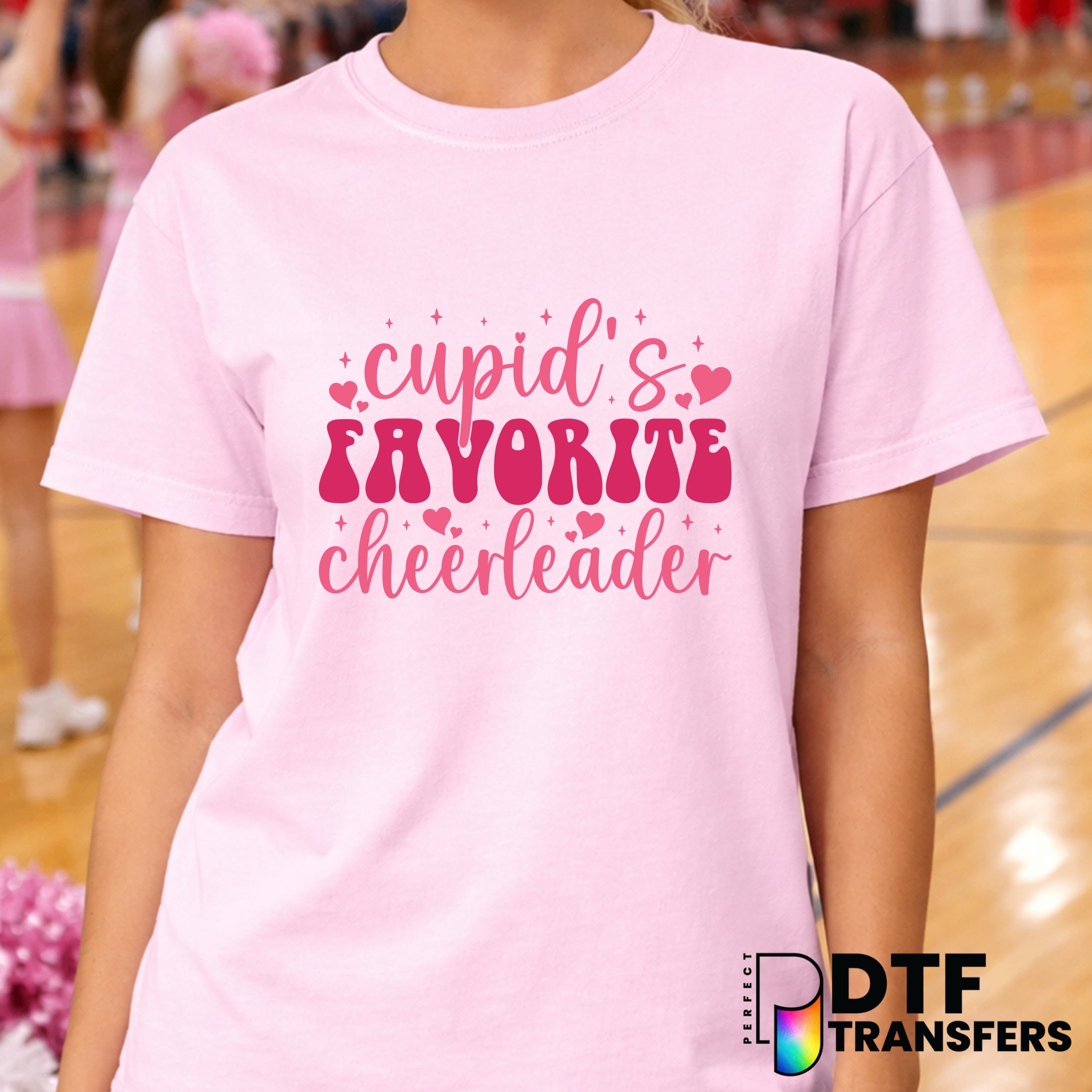 Cupid's Favorite Cheerleader – Cheerleading DTF Transfer