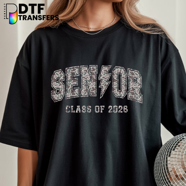 Camo Senior Class of 2026 Graduation – Teacher DTF Transfer