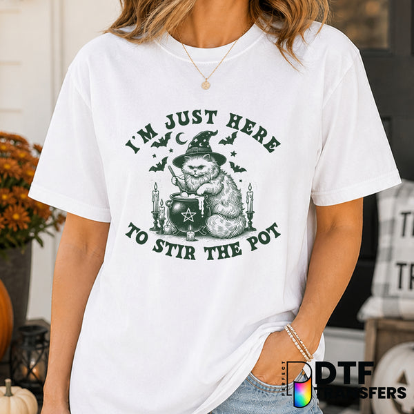 I'm Just Here To Stir The Pot – Halloween DTF Transfer