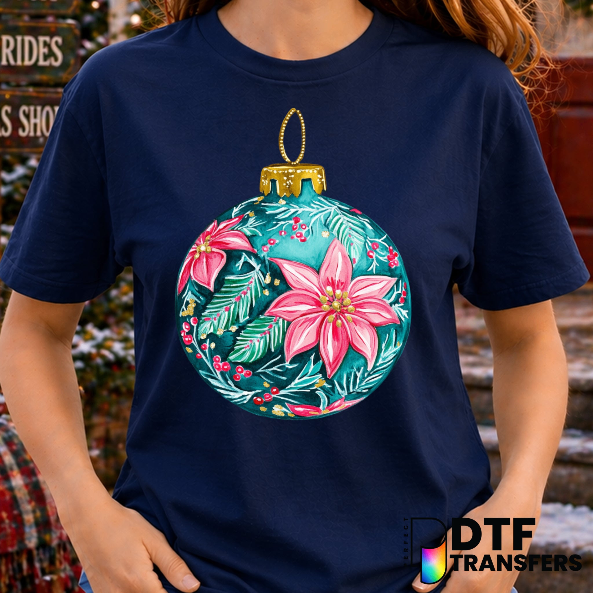 Floral Ornament – Christmas DTF Transfer