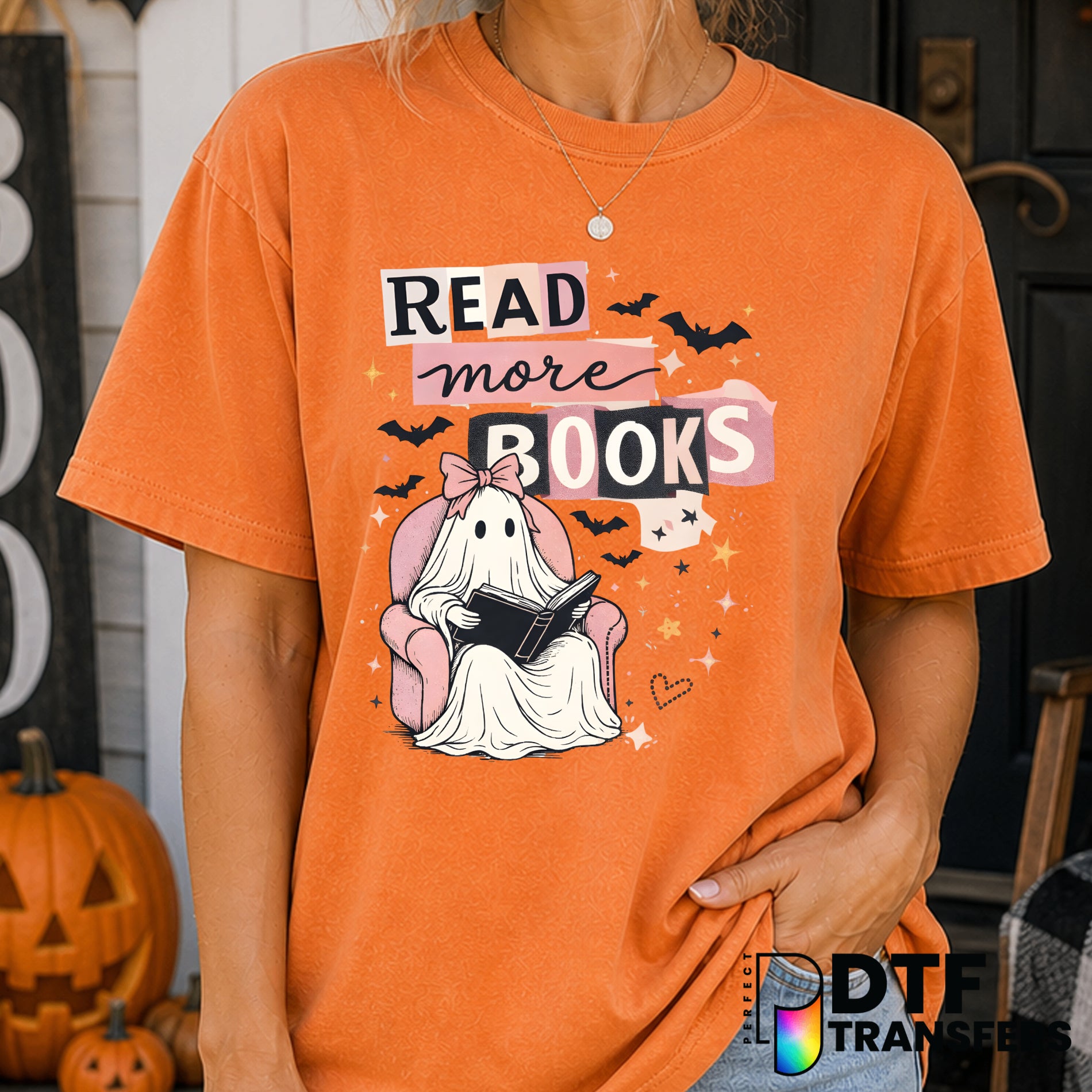 Read More Books Halloween Ghost – Halloween DTF Transfer