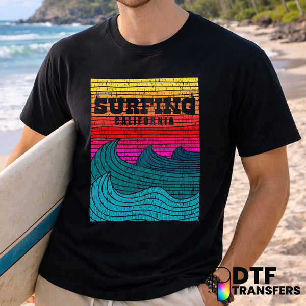 Surfing California – Surfing DTF Transfer