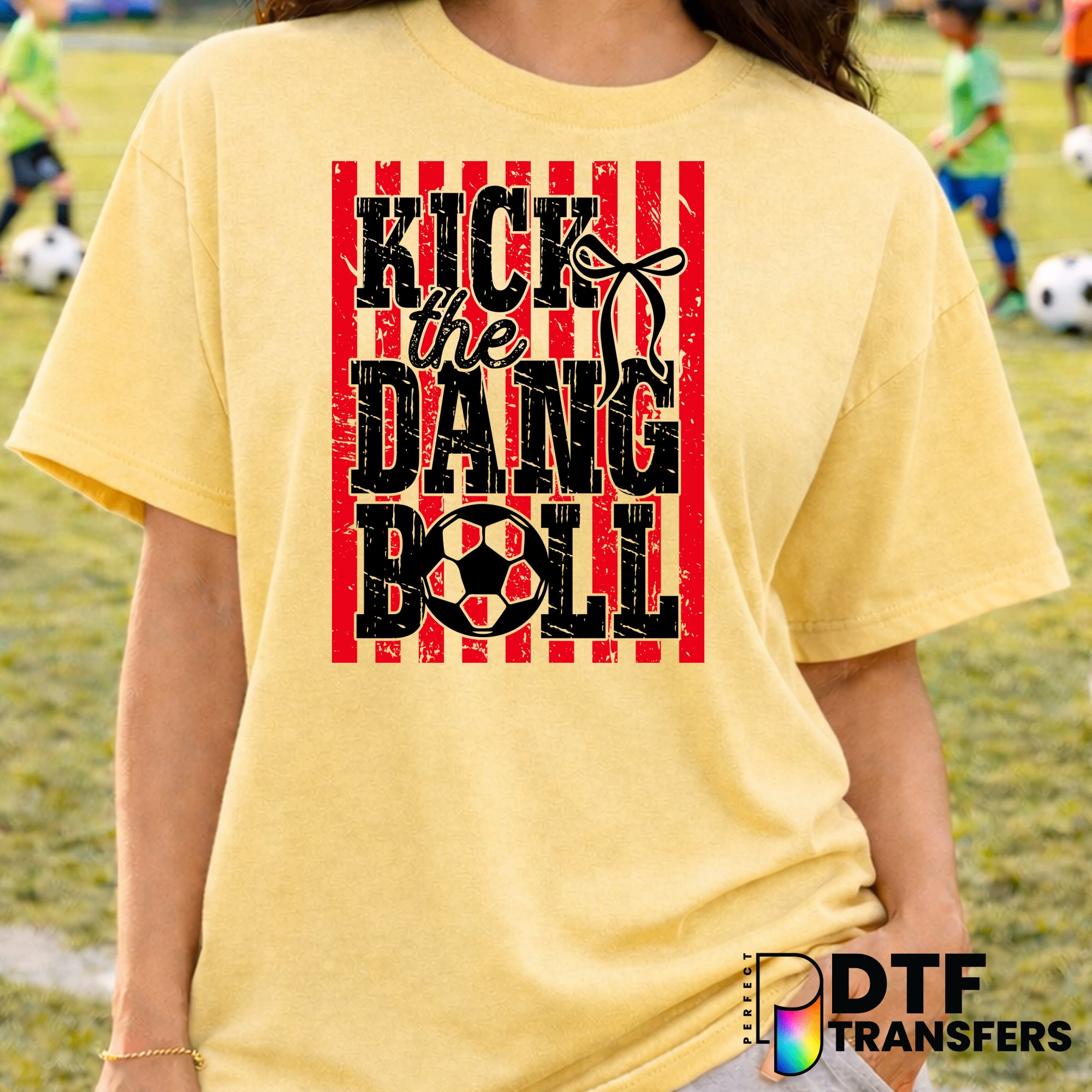 KICK THE DANG BALL – Soccer DTF Transfer