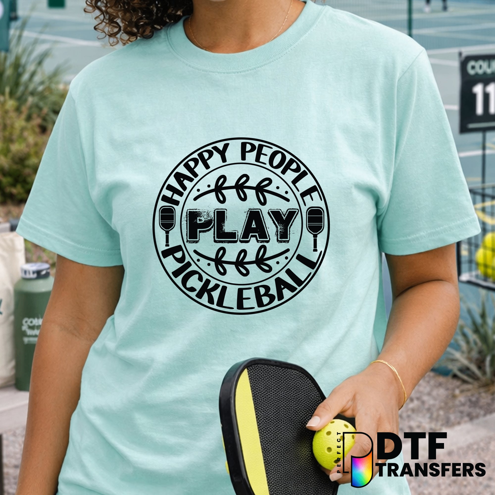 Happy People Play Pickleball – Pickleball DTF Transfer