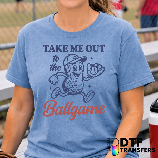 Take Me Out To The Ballgame Peanut Vintage – Baseball DTF Transfer