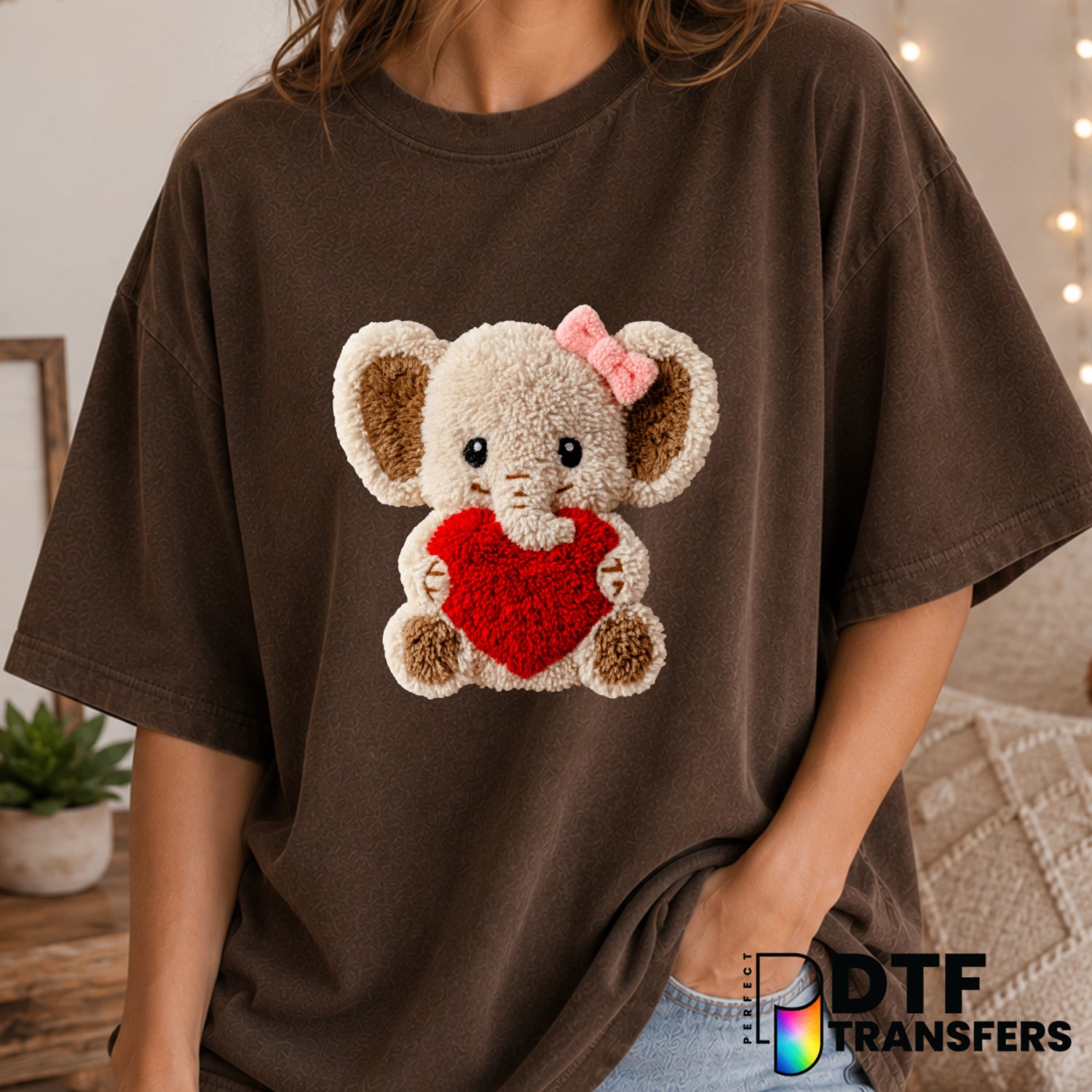 Elephant Heart – Valentine's Day DTF Transfer (view 2 of 2) – by Perfect DTF Transfers – Premade DTF Transfers – Valentine...