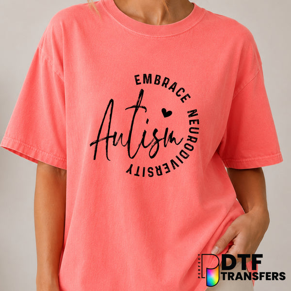 Embrace Neurodiversity Autism Awareness – DTF Transfer (view 2 of 2) – by Perfect DTF Transfers – Premade DTF Transfers –...