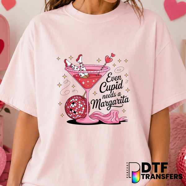 Even Cupid Needs a Margarita – Valentine's Day DTF Transfer (view 2 of 2) – by Perfect DTF Transfers – Premade DTF Transfe...